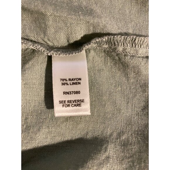 Cato Womens Sage Green Button-Back Top M Casual Popover Flowy City Comfy Blouse - Picture 4 of 13